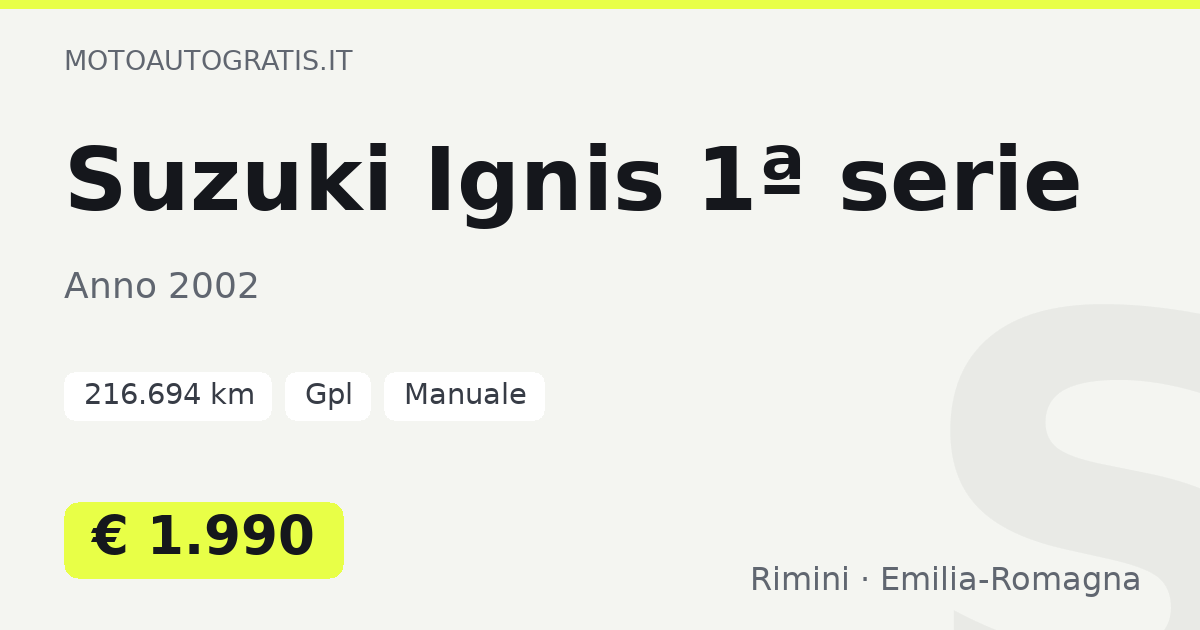 Suzuki Ignis 1ª serie