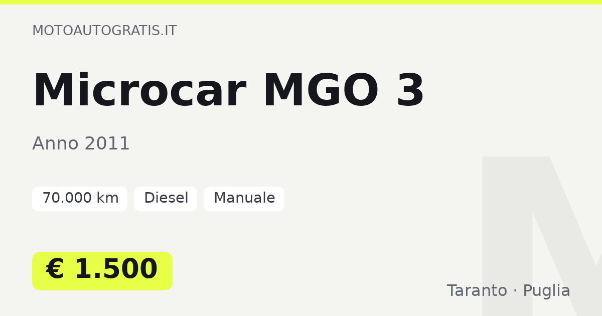 Microcar MGO 3