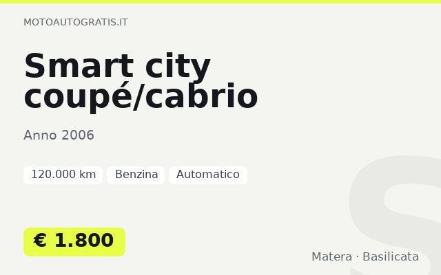Smart city coupé/cabrio