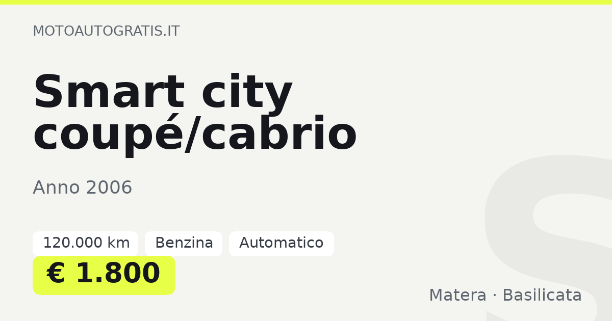 Smart city coupé/cabrio