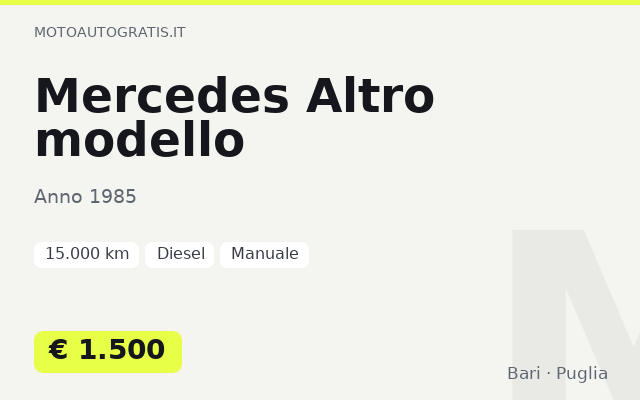 Mercedes Altro modello