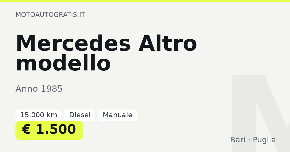 Mercedes Altro modello