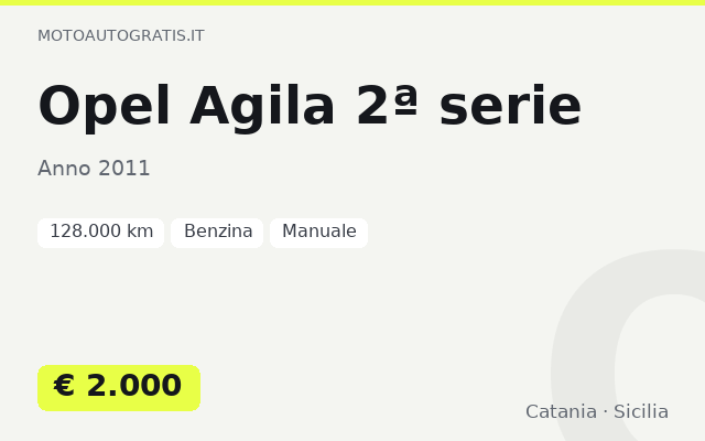Opel Agila 2ª serie