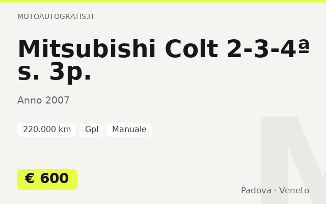 Mitsubishi Colt 2-3-4ª s. 3p.
