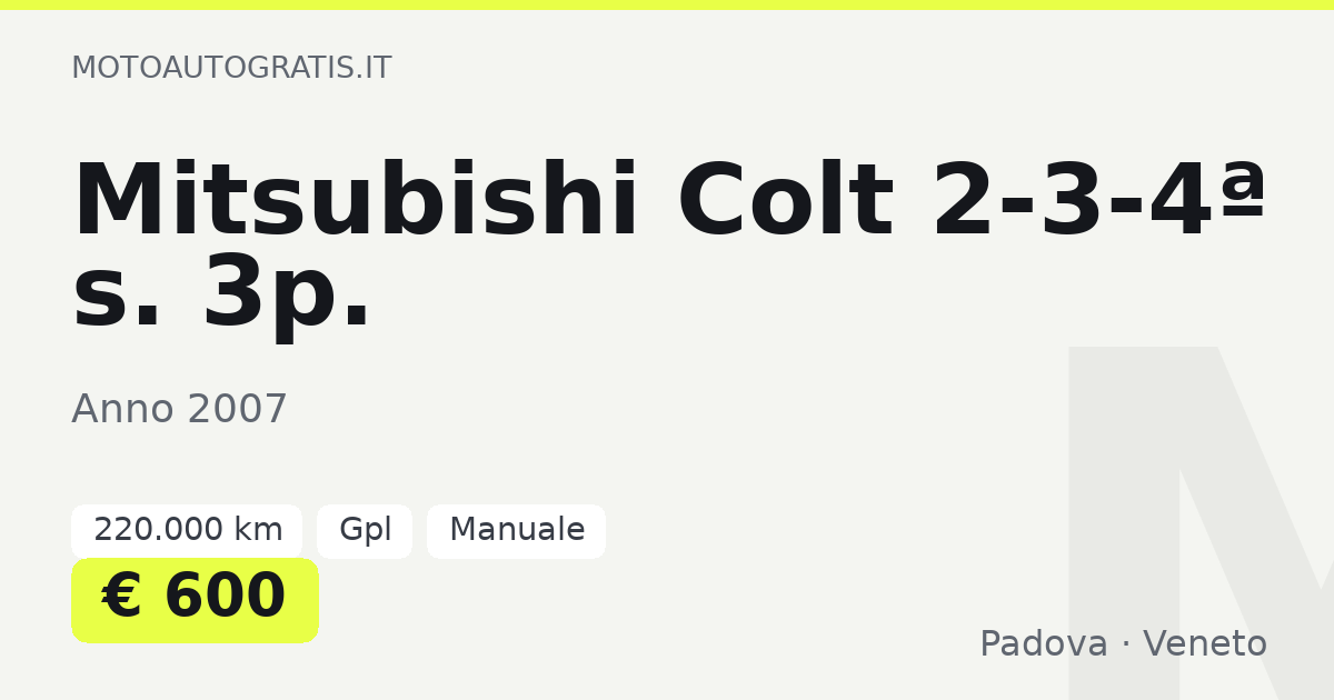 Mitsubishi Colt 2-3-4ª s. 3p.