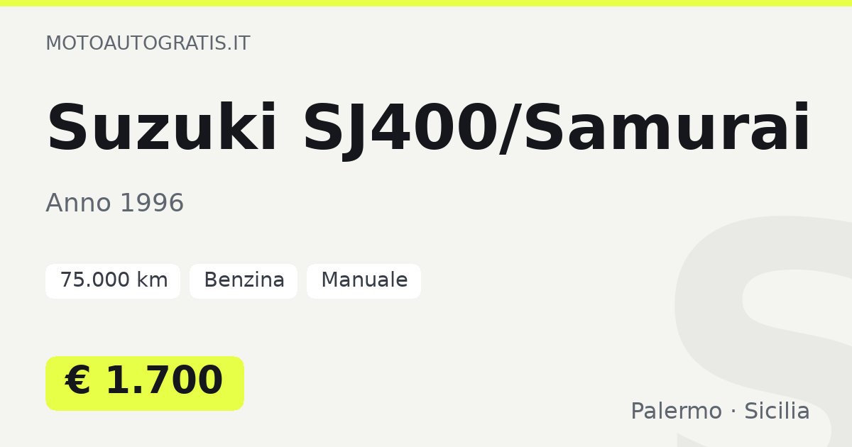 Suzuki SJ400/Samurai