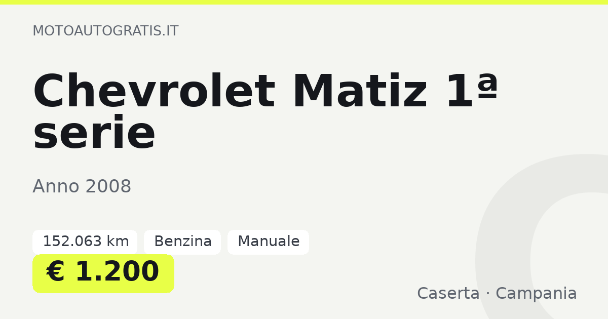 Chevrolet Matiz 1ª serie