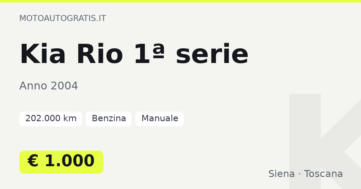 Kia Rio 1ª serie