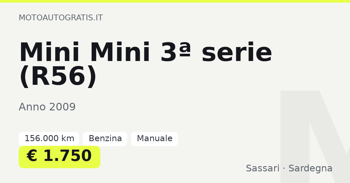 Mini Mini 3ª serie (R56)