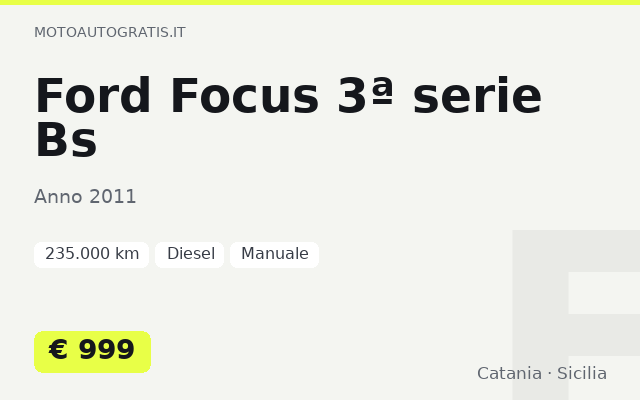 Ford Focus 3ª serie Bs