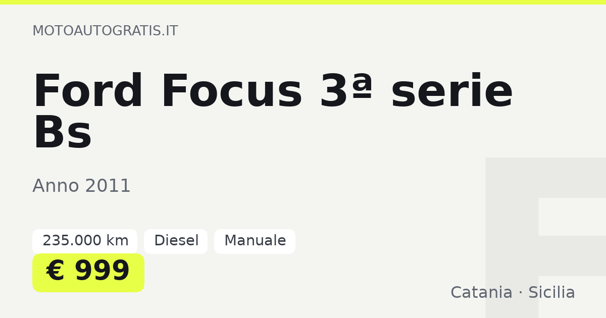 Ford Focus 3ª serie Bs