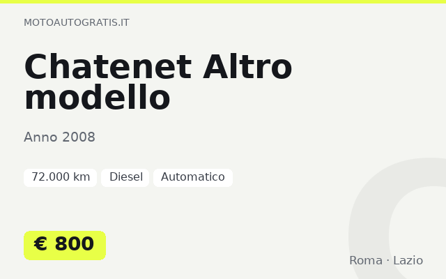 Chatenet Altro modello