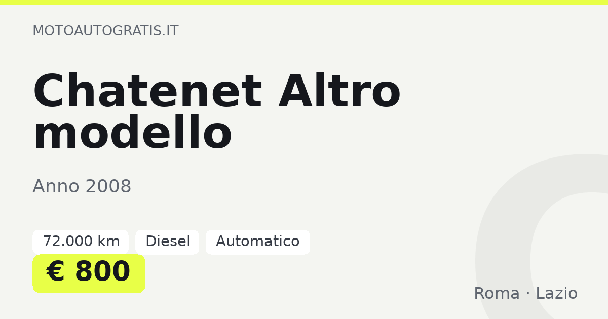 Chatenet Altro modello
