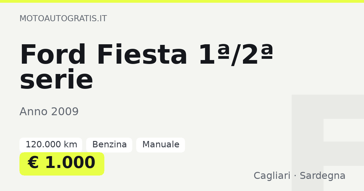 Ford Fiesta 1ª/2ª serie