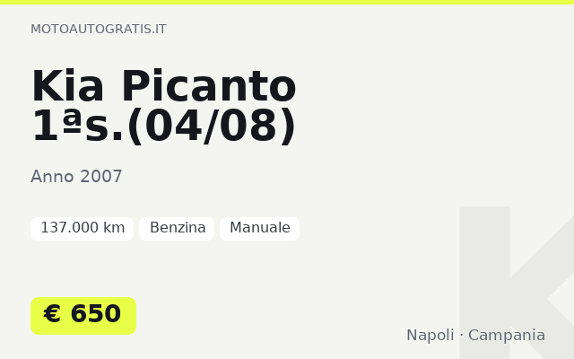 Kia Picanto 1ªs.(04/08)