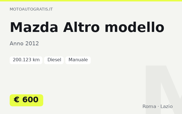 Mazda Altro modello