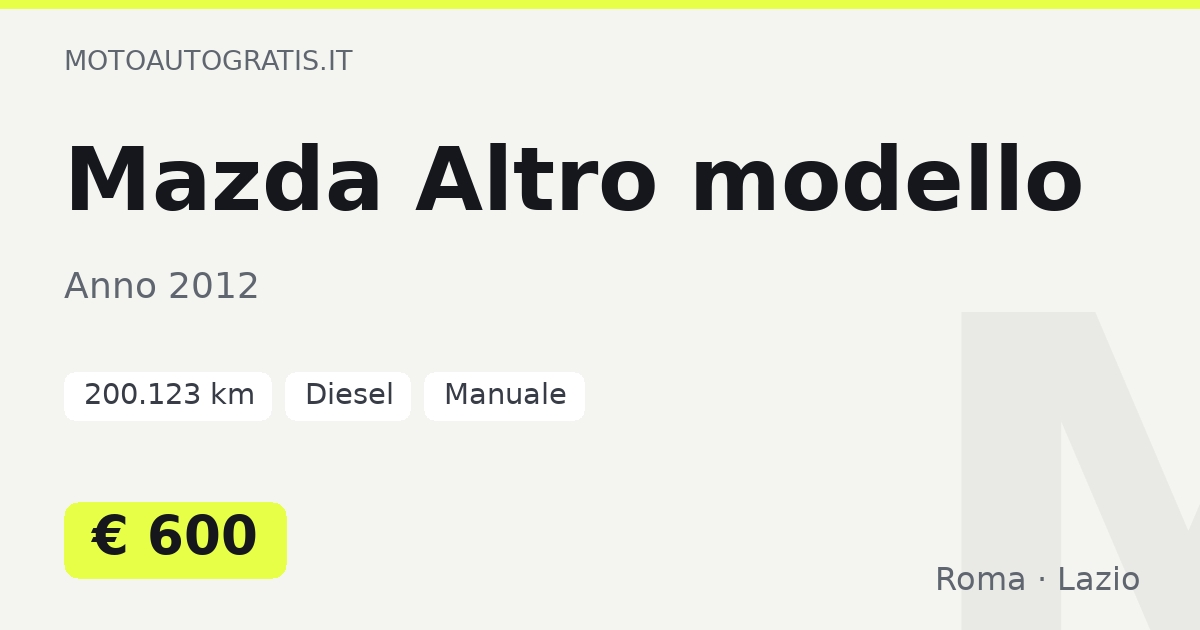 Mazda Altro modello