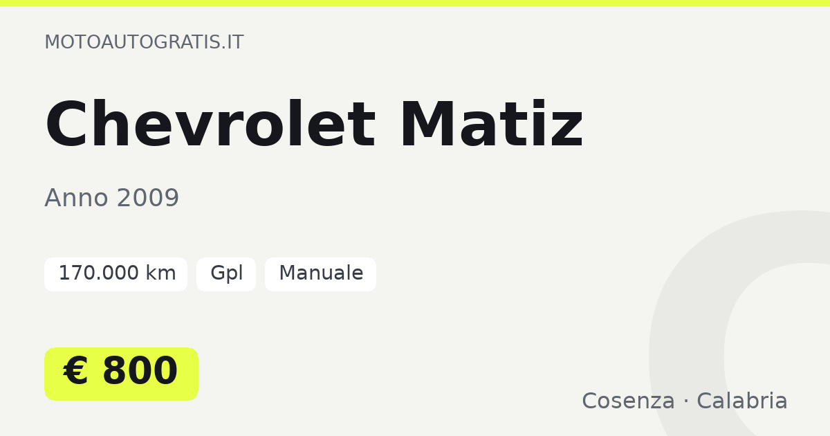 Chevrolet Matiz