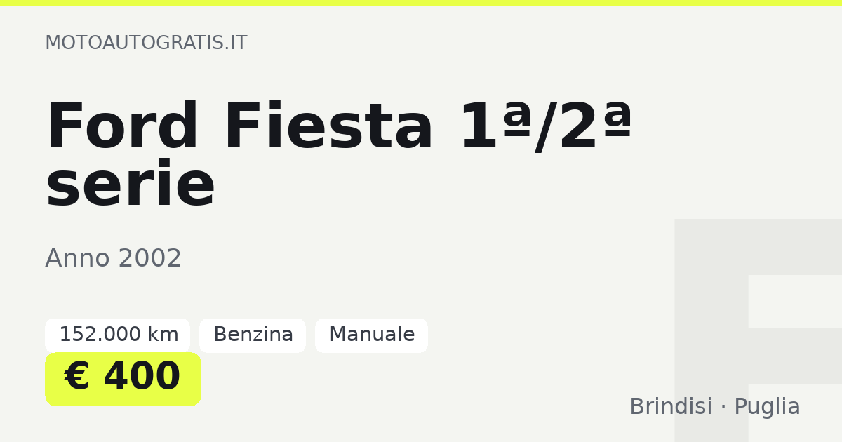 Ford Fiesta 1ª/2ª serie