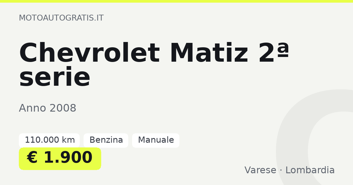 Chevrolet Matiz 2ª serie