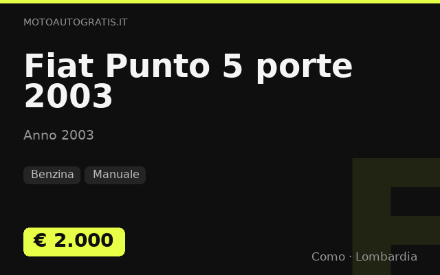 Fiat Punto 5 porte 2003