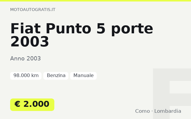 Fiat Punto 5 porte 2003