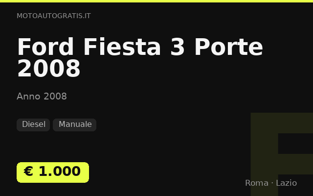 Ford Fiesta 3 Porte 2008