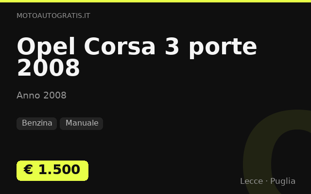 Opel Corsa 3 porte 2008