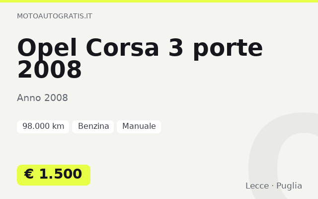 Opel Corsa 3 porte 2008