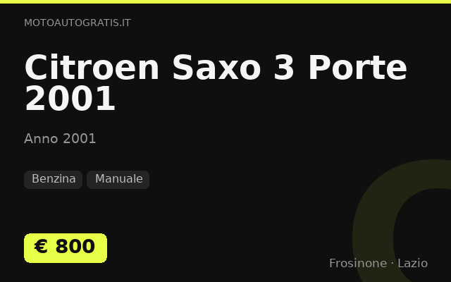 Citroen Saxo 3 Porte 2001