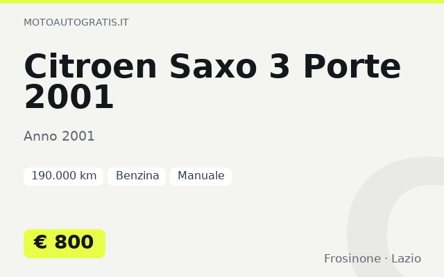 Citroen Saxo 3 Porte 2001