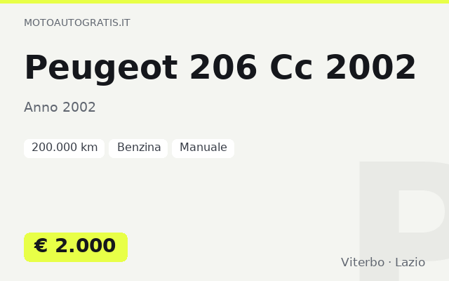 Peugeot 206 Cc 2002