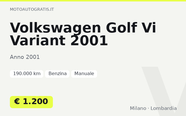 Volkswagen Golf Vi Variant 2001