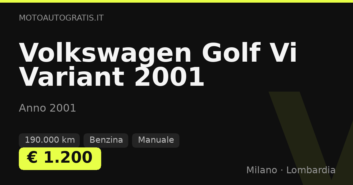 Volkswagen Golf Vi Variant 2001