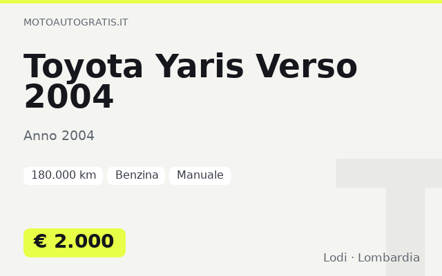 Toyota Yaris Verso 2004