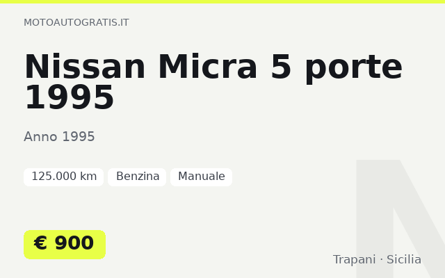 Nissan Micra 5 porte 1995