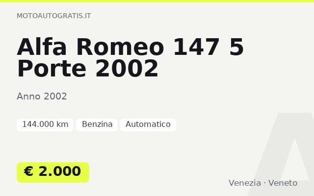 Alfa Romeo 147 5 Porte 2002