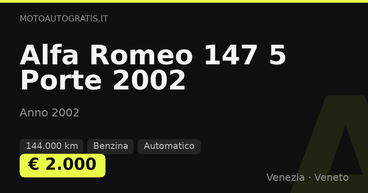 Alfa Romeo 147 5 Porte (2002)