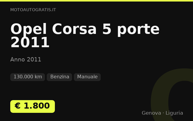 Opel Corsa 5 porte 2011
