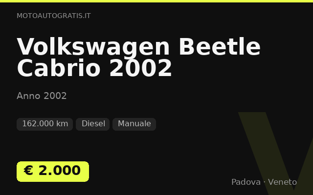 Volkswagen Beetle Cabrio 2002