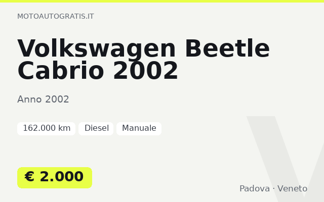 Volkswagen Beetle Cabrio 2002
