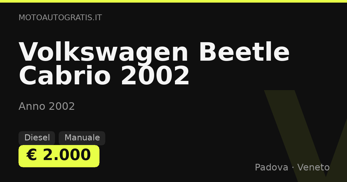 Volkswagen Beetle Cabrio 2002