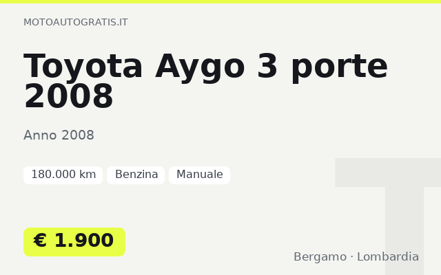 Toyota Aygo 3 porte 2008