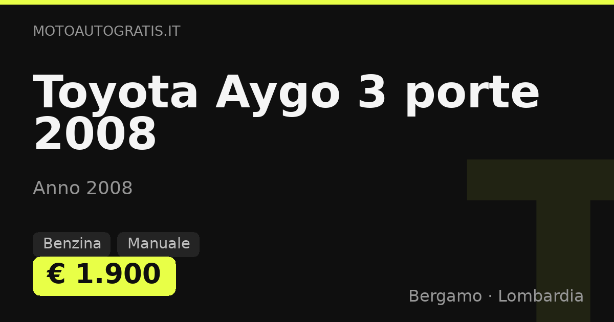 Toyota Aygo 3 porte 2008