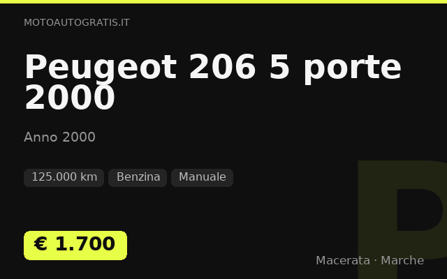 Peugeot 206 5 porte 2000