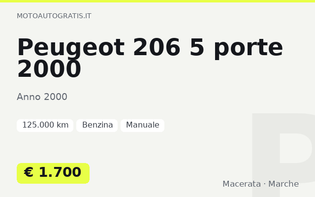 Peugeot 206 5 porte 2000