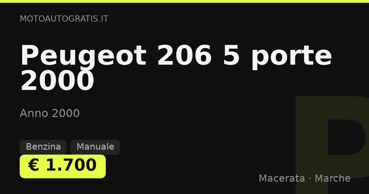 Peugeot 206 5 porte 2000