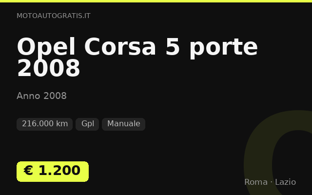 Opel Corsa 5 porte 2008