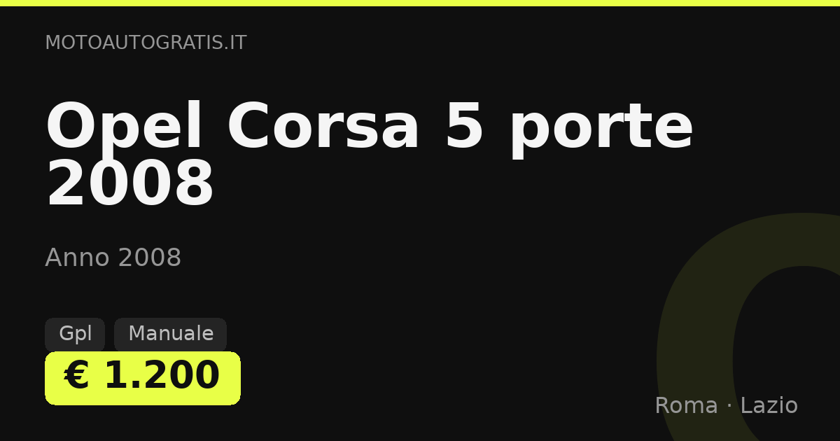 Opel Corsa 5 porte 2008