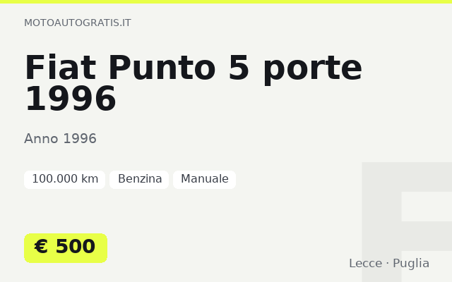 Fiat Punto 5 porte 1996